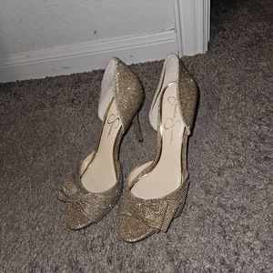 Sparkly Gold Jessica Simpson high heels